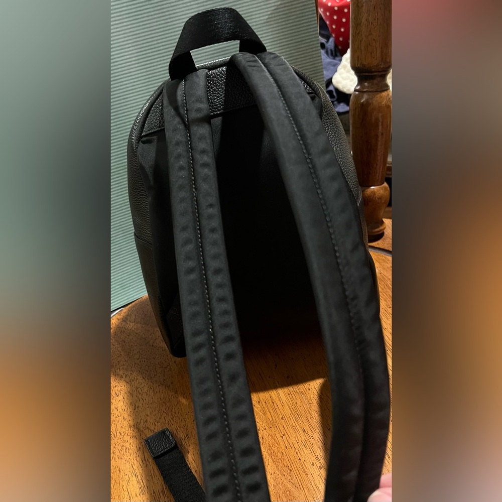 Coach Charlie Mini Backpack Black Pebbled Leather Bag - Picture 7 of 14